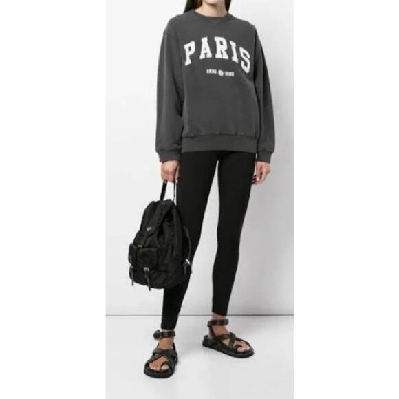 Anine Bing Tops - Anine Bing Ramona Paris Gray Sweatshirt Women’s Sz. M